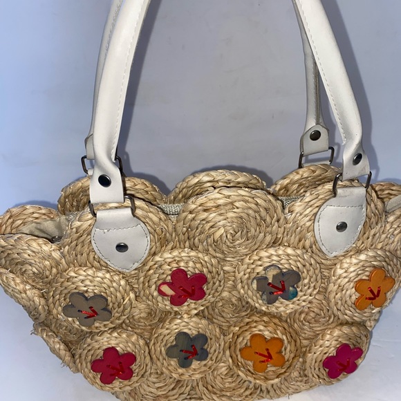 Vintage Australian Straw Raffia Zipper Top Purse - Picture 5 of 6